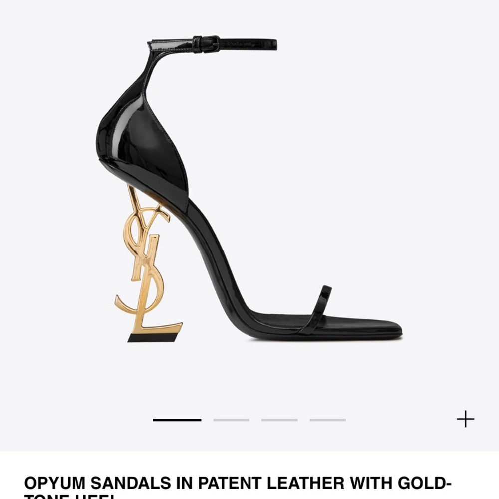 YSL GOLD/ BLACK SIGNATURE HEEL